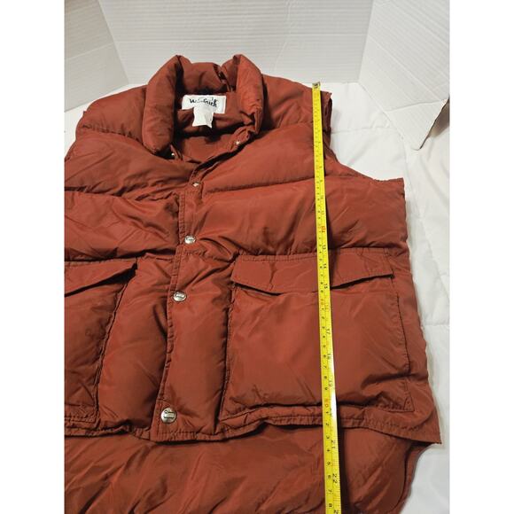Vintage Eddie Bauer Maroon Orange Premium Goose Down Puffer Vest Sz L Snaps - Picture 12 of 12